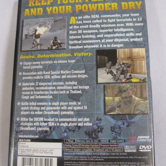 Playstation 2 PS2 Video Game: Socom -U.S. Navy Seals - Picture 4 of 4